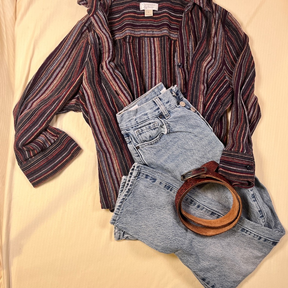 Christopher & Banks Multicolor Striped Shirt - Picture 3 of 4